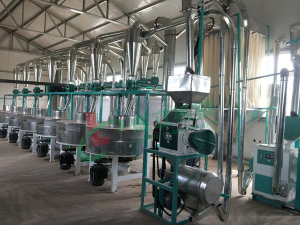 輝縣120噸玉米粉加工設備生產現場